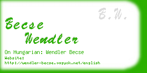 becse wendler business card